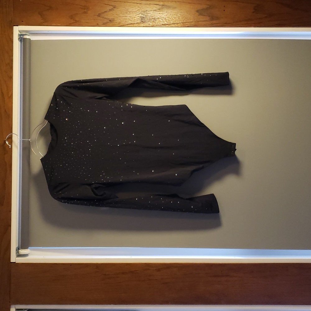 Swarovski X SKIMS Onyx Longsleeve Bodysuit Crystals On Jelly Sheer Fabric